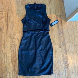 NWT Black Bebe Faux-Leather Mini Dress